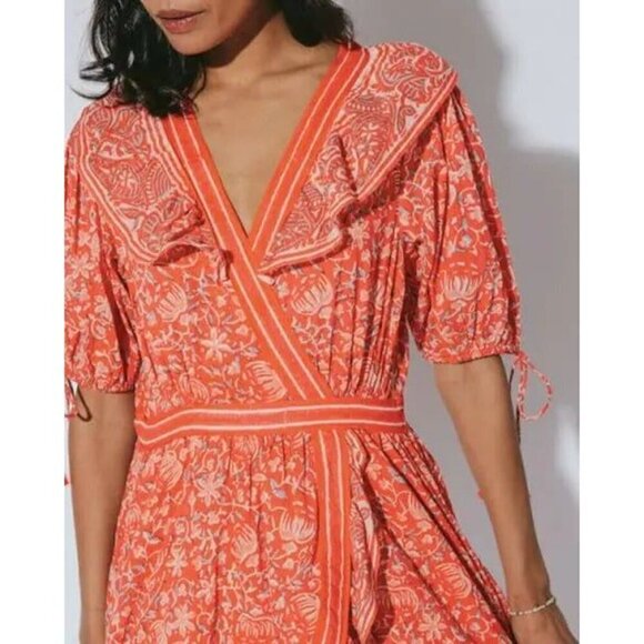 NEW Cleobella Size Medium Dress Wrap Mini Short Blair Tassel Cuff - Picture 3 of 16